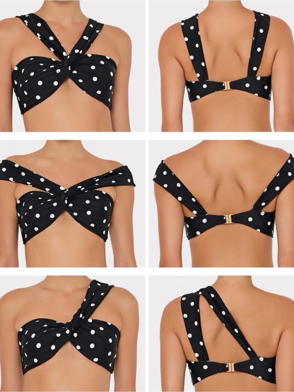 NWT Milly “Olivia”  & “Margot” Polka Dot Bandeau Bikini Set